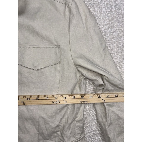 Paisley and gray men's Safari button up zip up jacket size large / L Tan - Picture 9 of 11